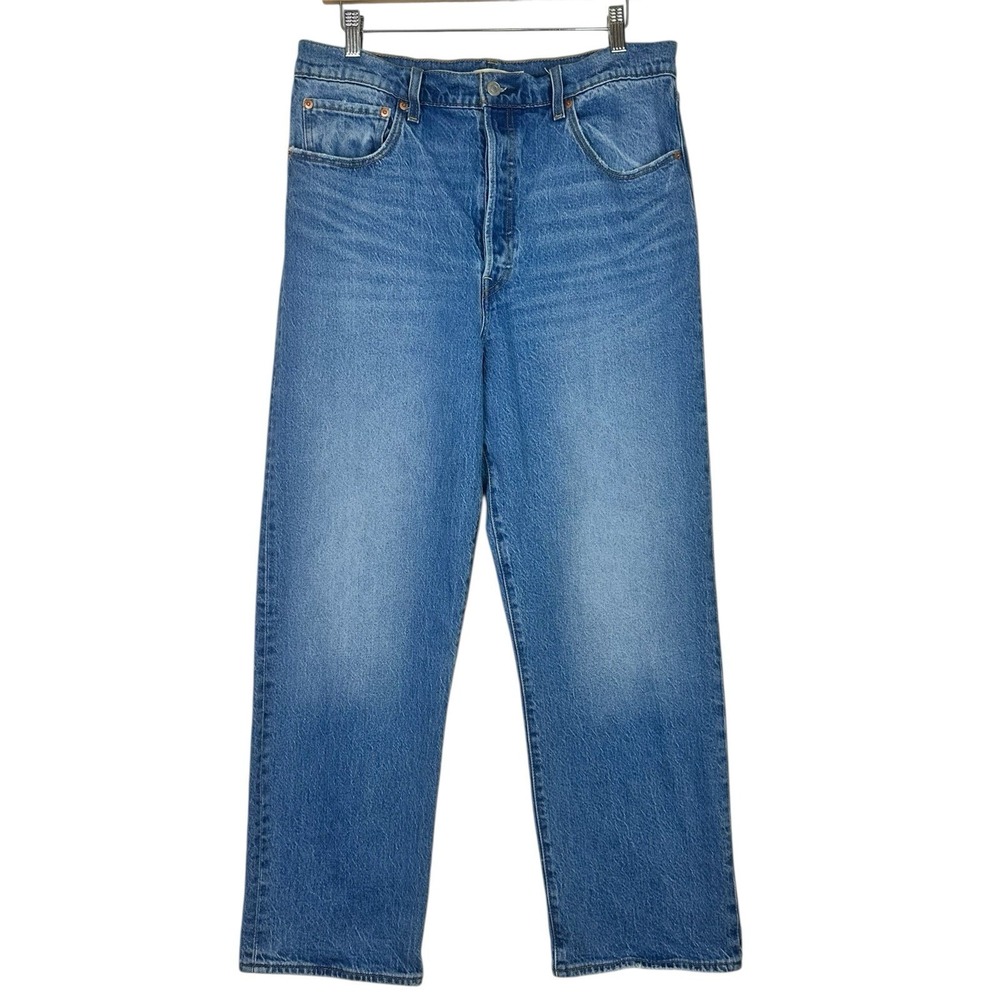 Levis Ribcage Straight Ankle Jeans Womens 33x29 High Rise Button Fly Medium Wash